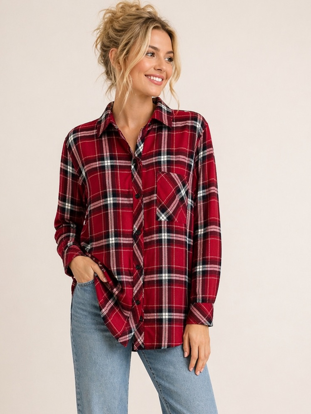 Rails Hunter Plaid Button Up Shirt Red Black Rayon Soft Grunge Flannel Small
